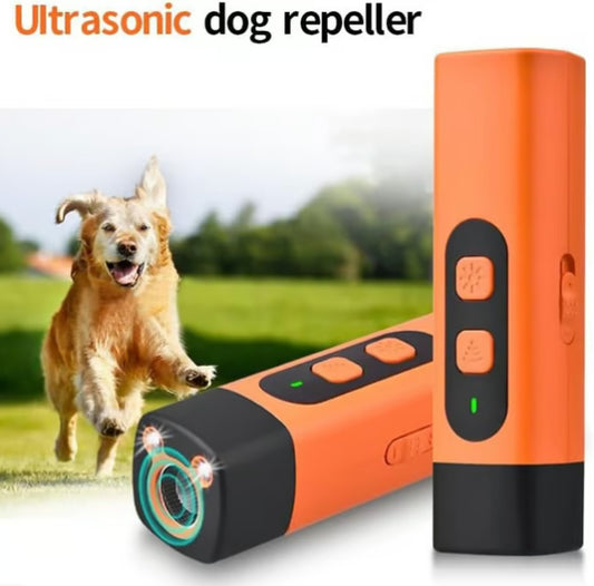 Pet Dog Repeller Ultrasonic Dog Training Device Rechargeable Anti Dog Bark Deterrent Device With LED Flashlight Pets Supplies